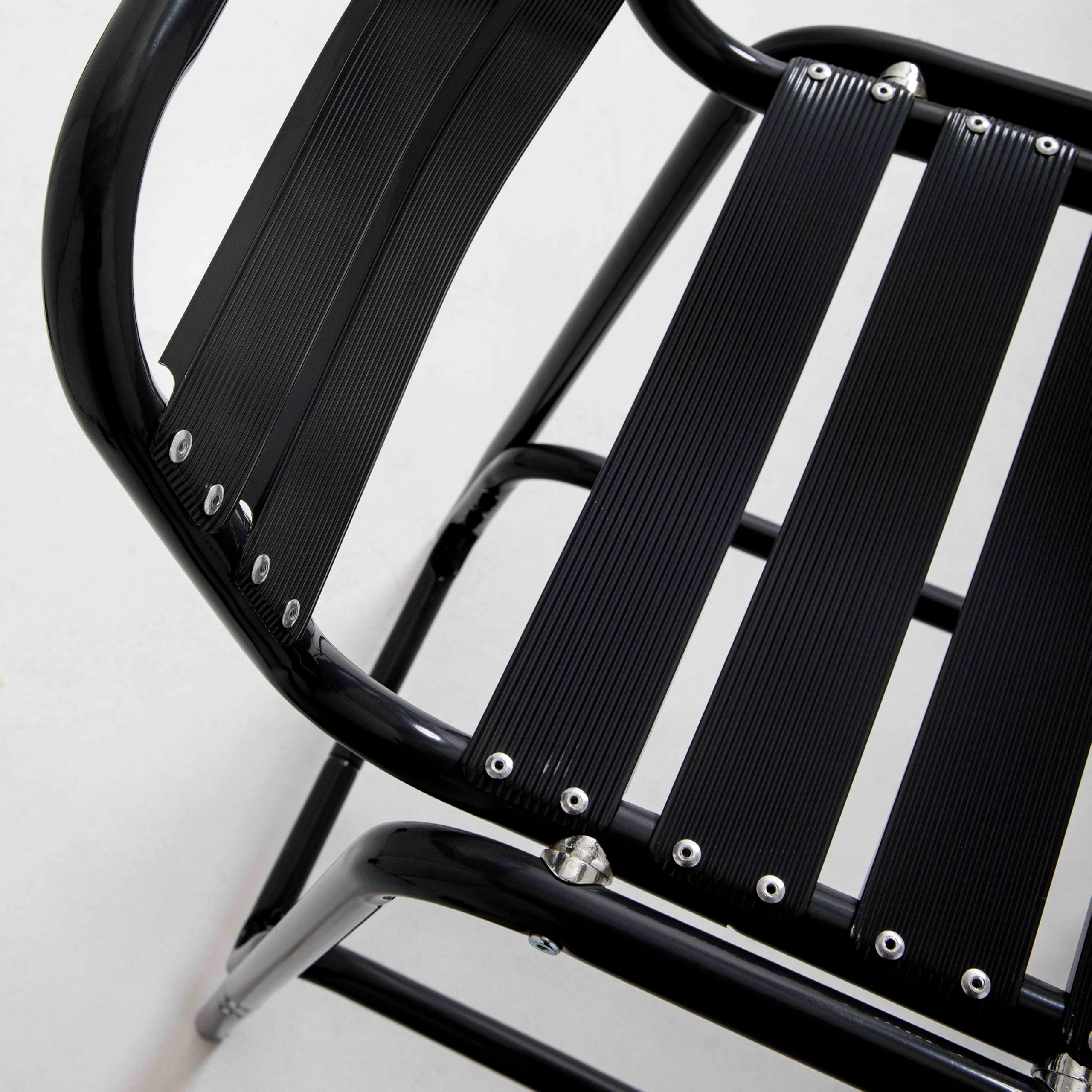 Oviala Tabouret Haut en Aluminium anodisé Noir