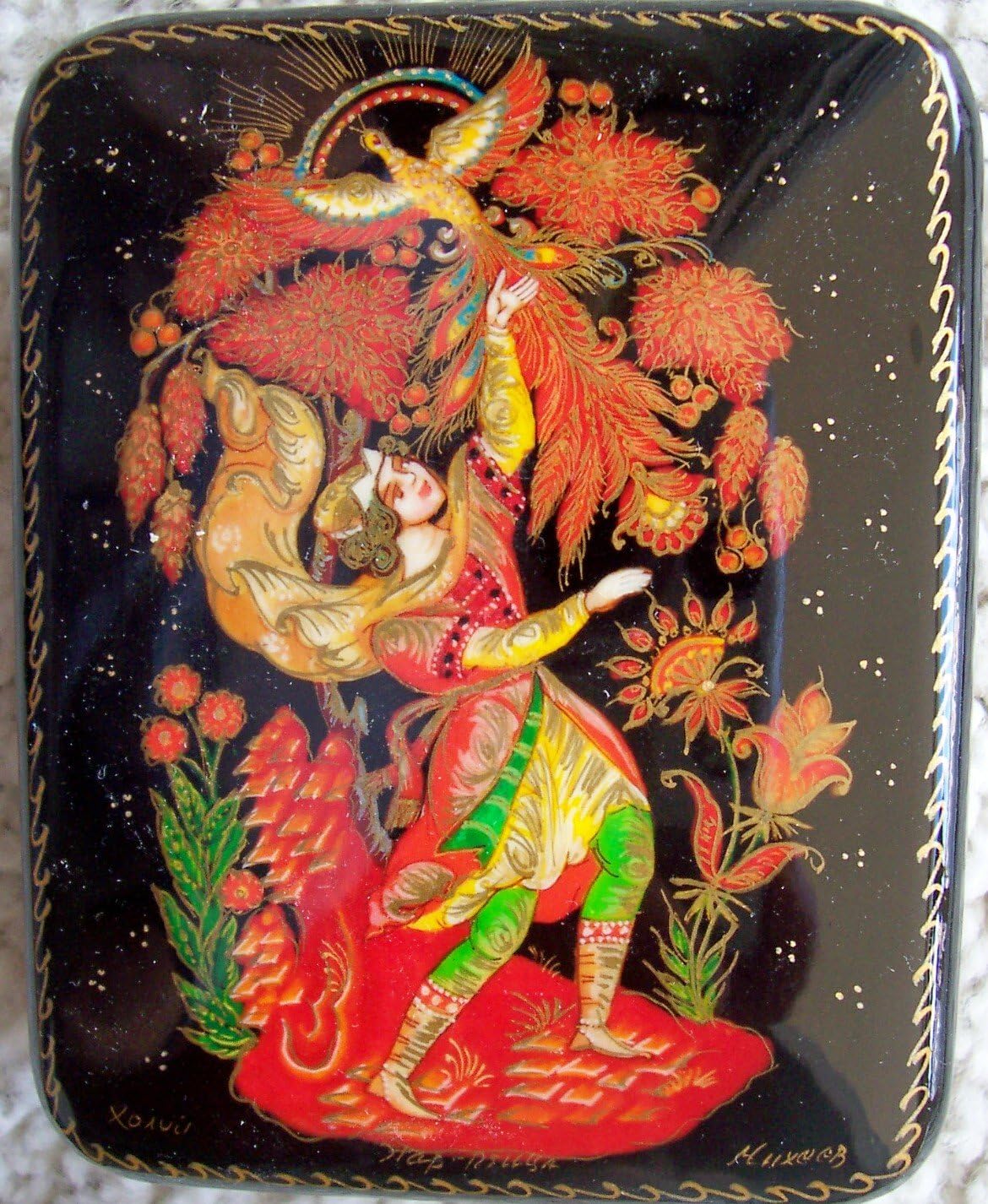 Russian Fairy Tales * Firebird * Kholui Lacquer Box * khl.1