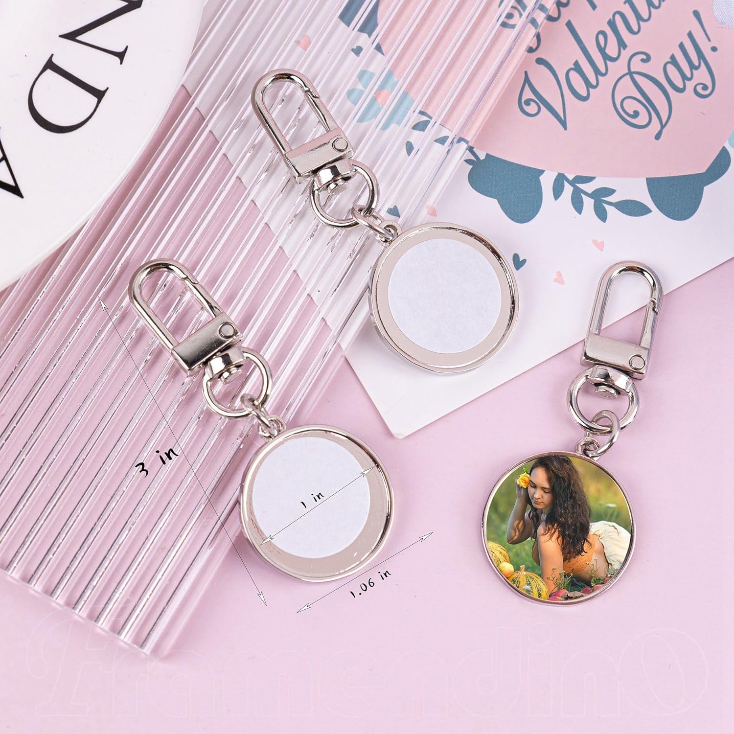 Framendino, 10 Pack Sublimation Blanks Key Chains Metal Heat Transfer Keychain Key rings for DIY Craft - Image 2