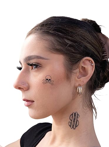 Miniatura 3 de Tatuajes temporales - Volumen IV - 8 tatuajes temporales  tatuajes faciales  Micrófono, signo de dólar, diamante, ancla, etc.  Thug Life  Tatuajes