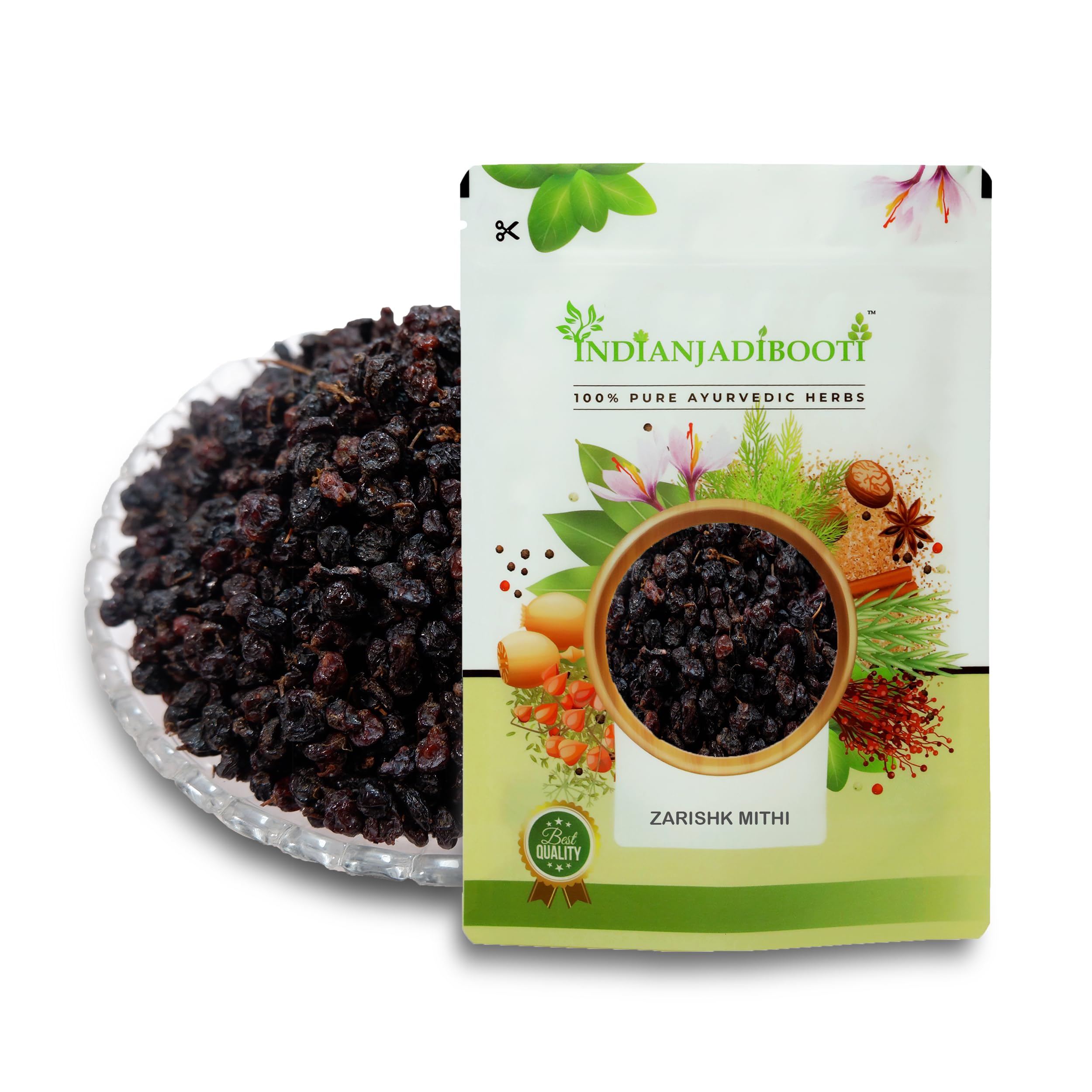 IndianJadiBooti Jarishk Meethi - Zarishk Mithi | Dried Barberry | Berberis aristata | Dried Berberry | Dried Persian Zereshk Berries | 250 Grams