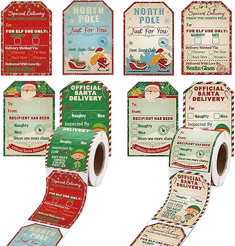 Miniatura 1 de 200 calcomaníasrollo de calcomanías de Navidad, decoración de vacaciones, regalo, calcomanías autoadhesivas, calcomanías de la naturaleza para