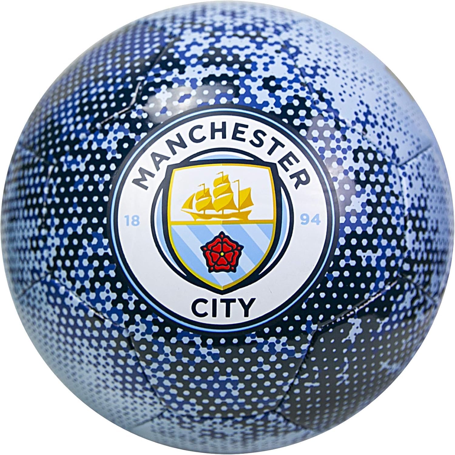 Icon Sports Compatible with Manchester City Official Licensed Soccer Ball Size 5 - Snow Design