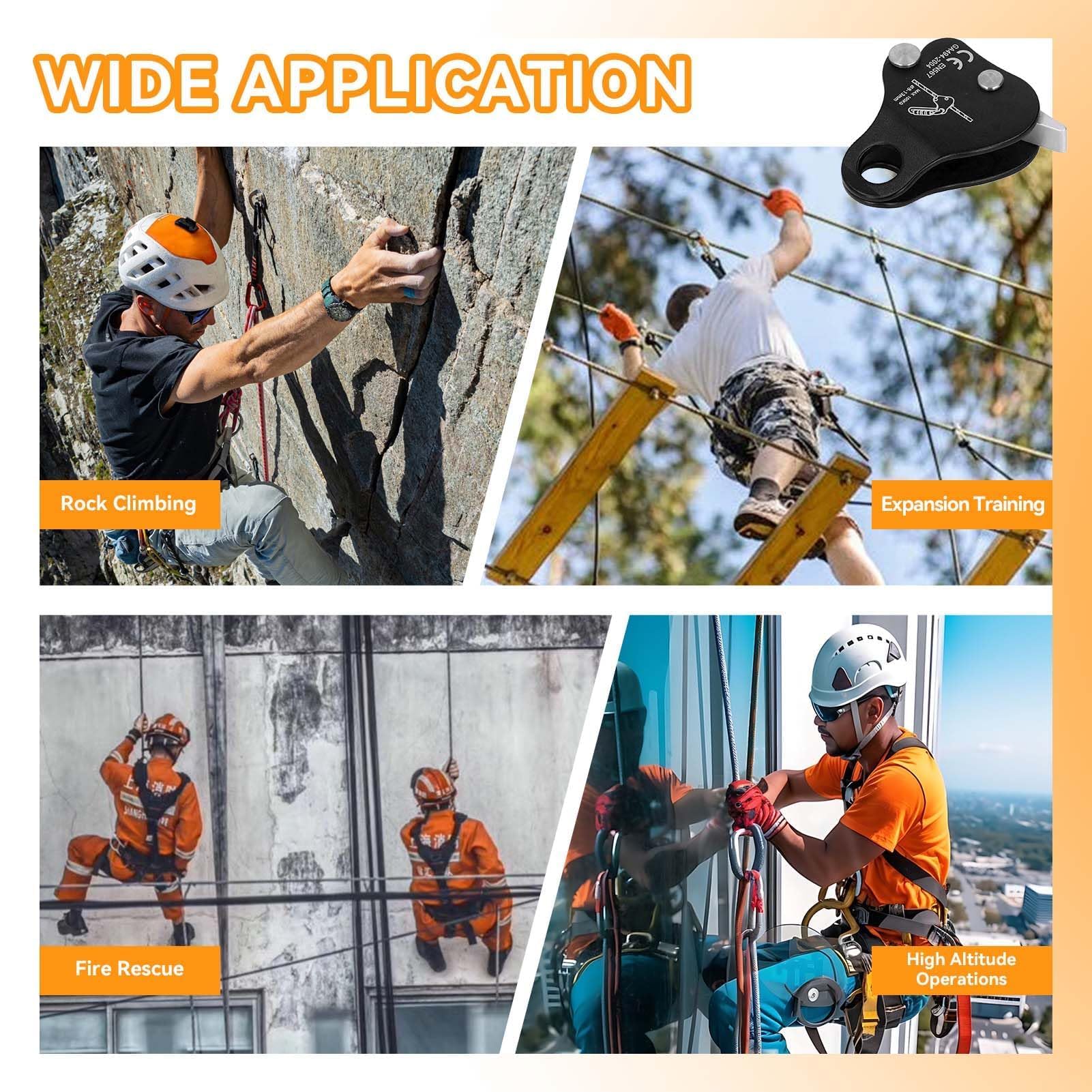 Quickdraws Acciaio Autobloccante Corda Grab Arrampicata Caduta per Strumento di Lavoro Corda Grab