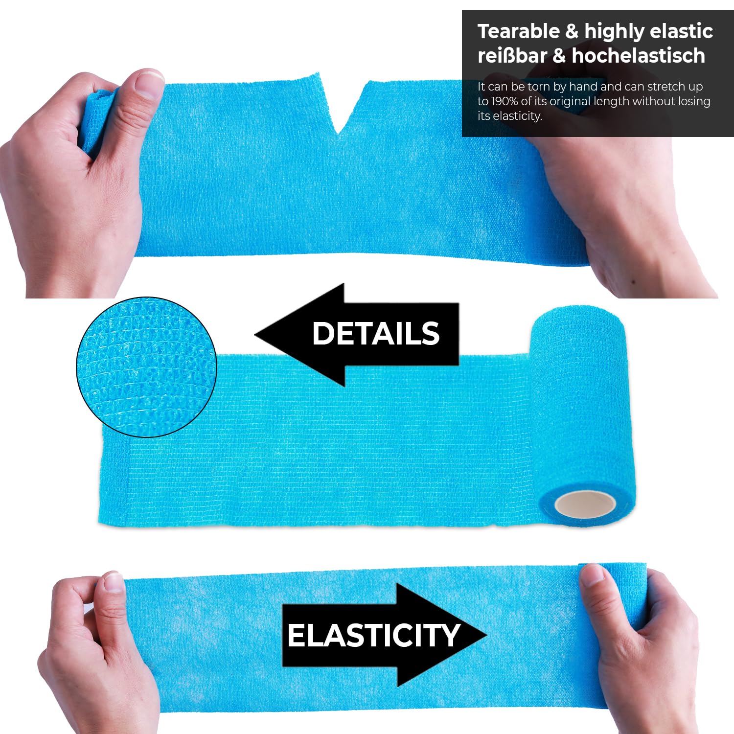 Benda Elastica Coesiva - 8 Rotoli Da 2.5 Cm X 4.5 M Per Sport E Medicazione - Foto 7