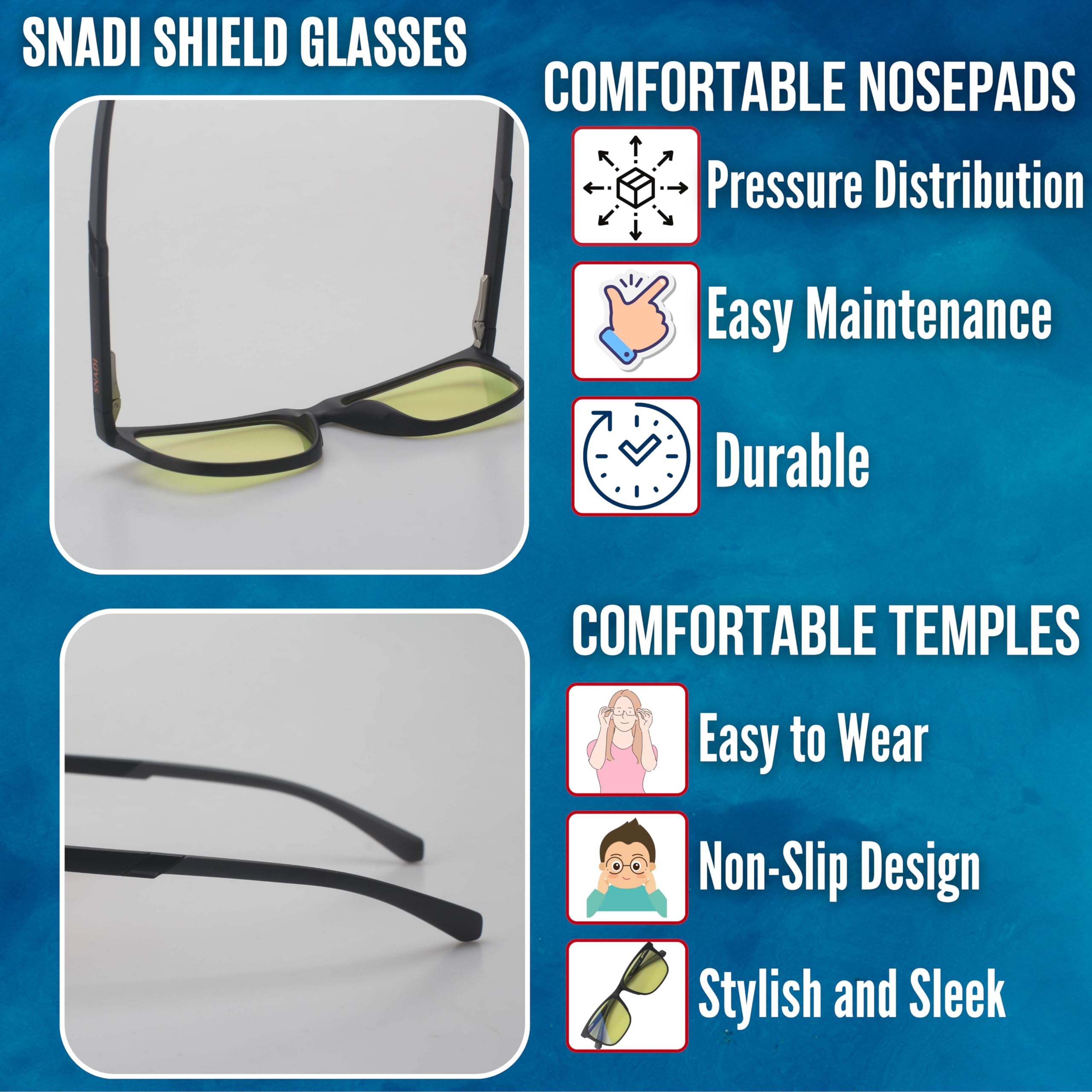 SHIELD | Occhiali Bloccanti Luce Blu | per Schermi, Televisione, Computer, Giochi | Migliorano il Sonno | Produce Melatonina Naturalmente | Unisex