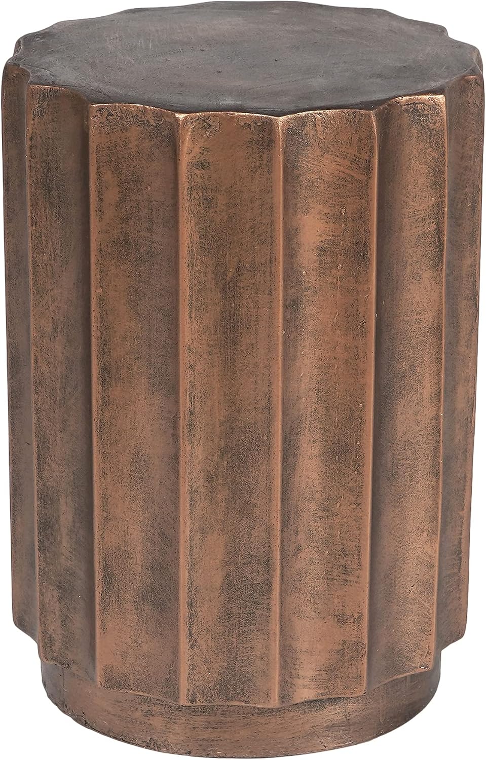 LuxenHome 18" Fiber Stone Garden Stool, Bronze Finish