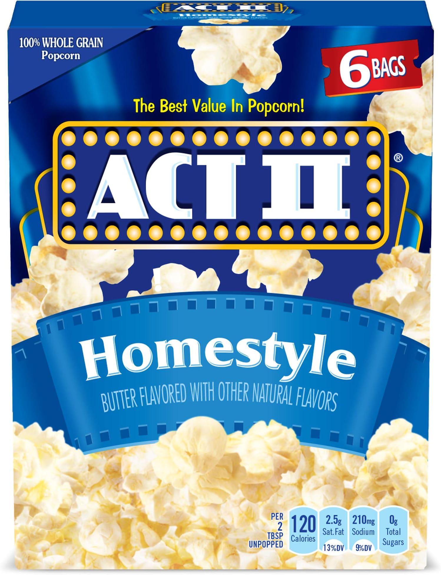 Homestyle Microwave Popcorn, 2.75 oz 6 ct