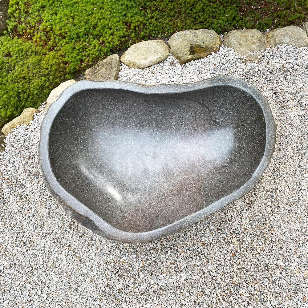 Amazon.co.jp: つくばい 手水鉢 石 睡蓮鉢 大型 おしゃれ 水鉢 メダカ