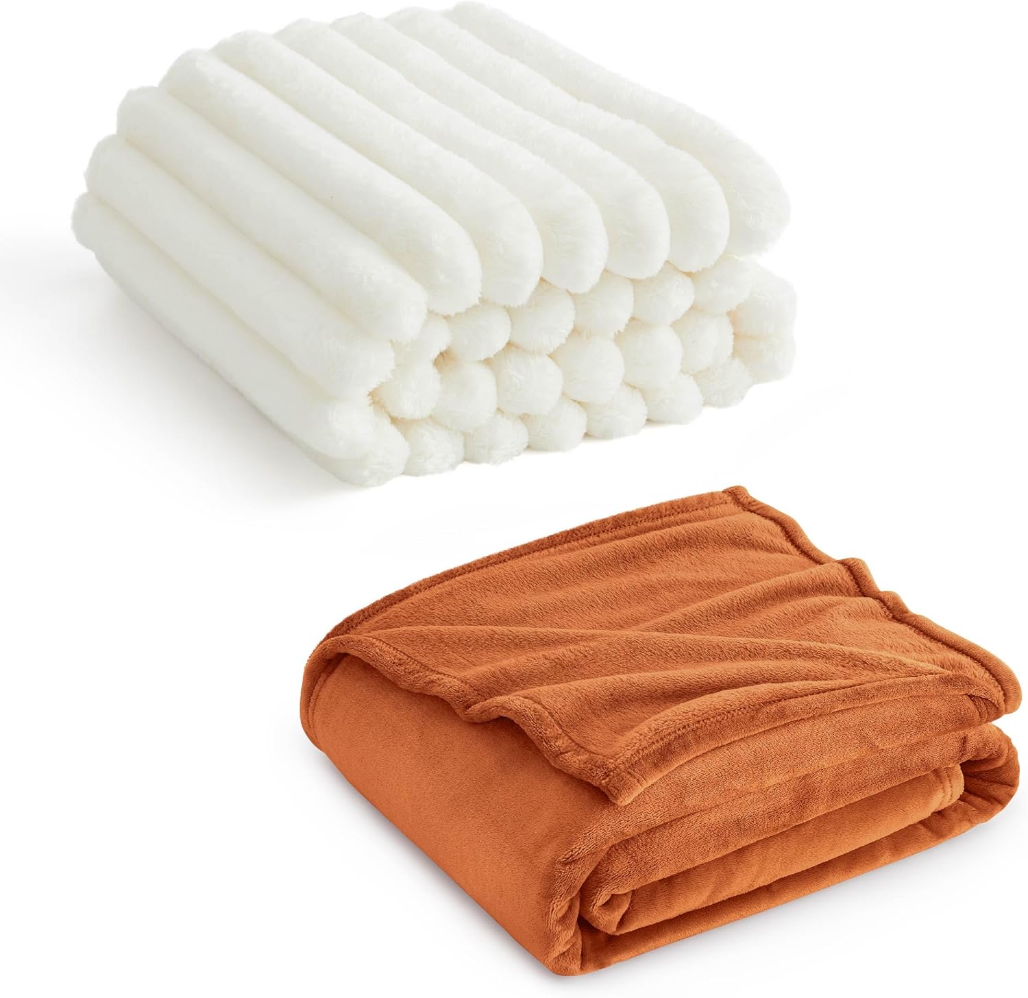 Bedsure Fleece Blanket Queen Blanket Mango&Blankets Queen Size for Bed,90x90 Inches