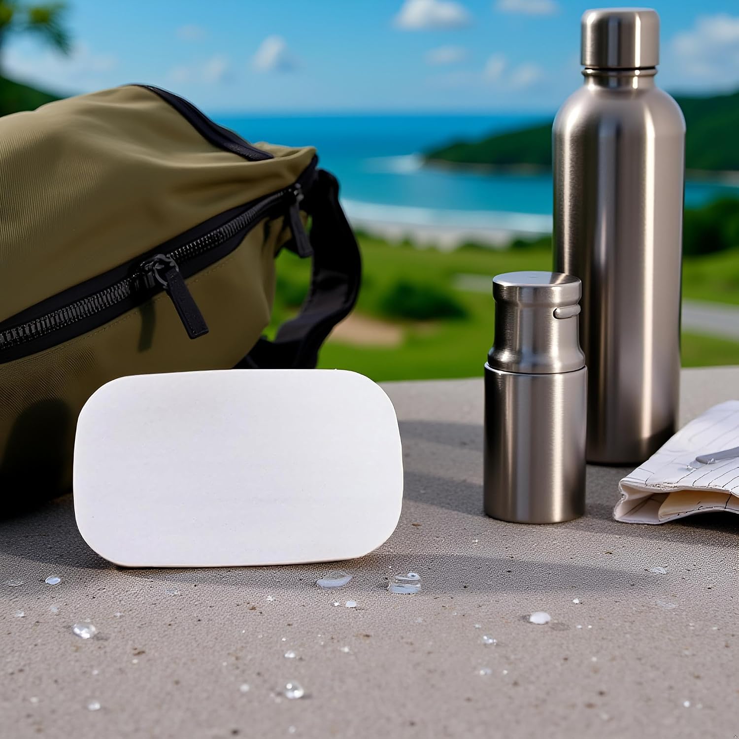 Jinshining Pack of 100 White Soap Paper Sheets Portable Disposables Travel Bath Slices Paper Soaps Flakes for Travel Outdoor Personal Care image 3