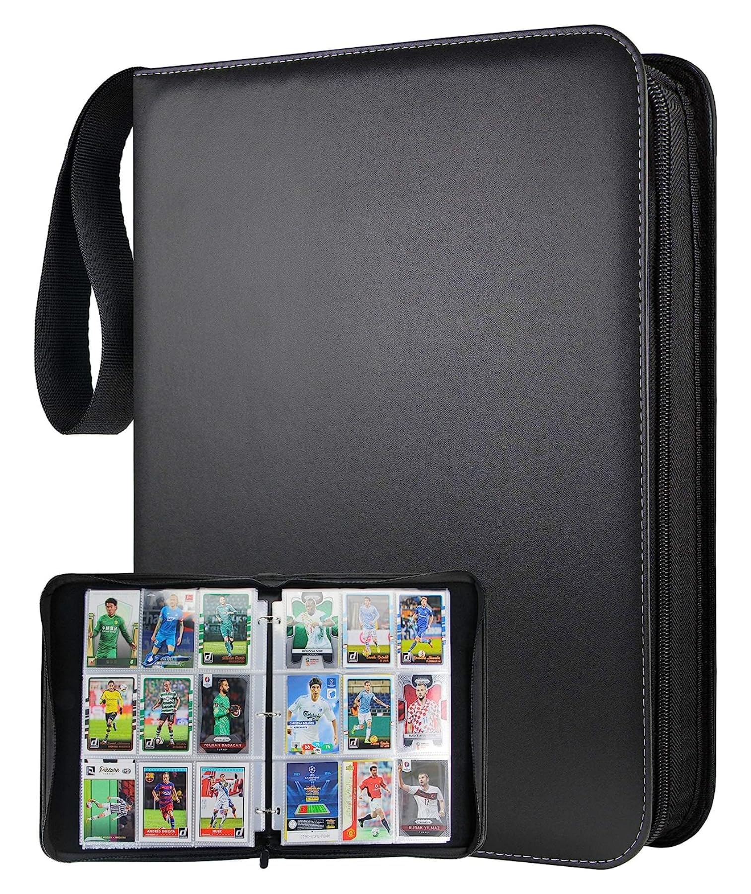 9 Pocket Card Binder, 900 Cards Trading Card Binder Holder with 50 Removable Sleeves Zipper Card Collection Binder Album Folder Book Case for Boys Girls Gift (Type C (900 Pockets))