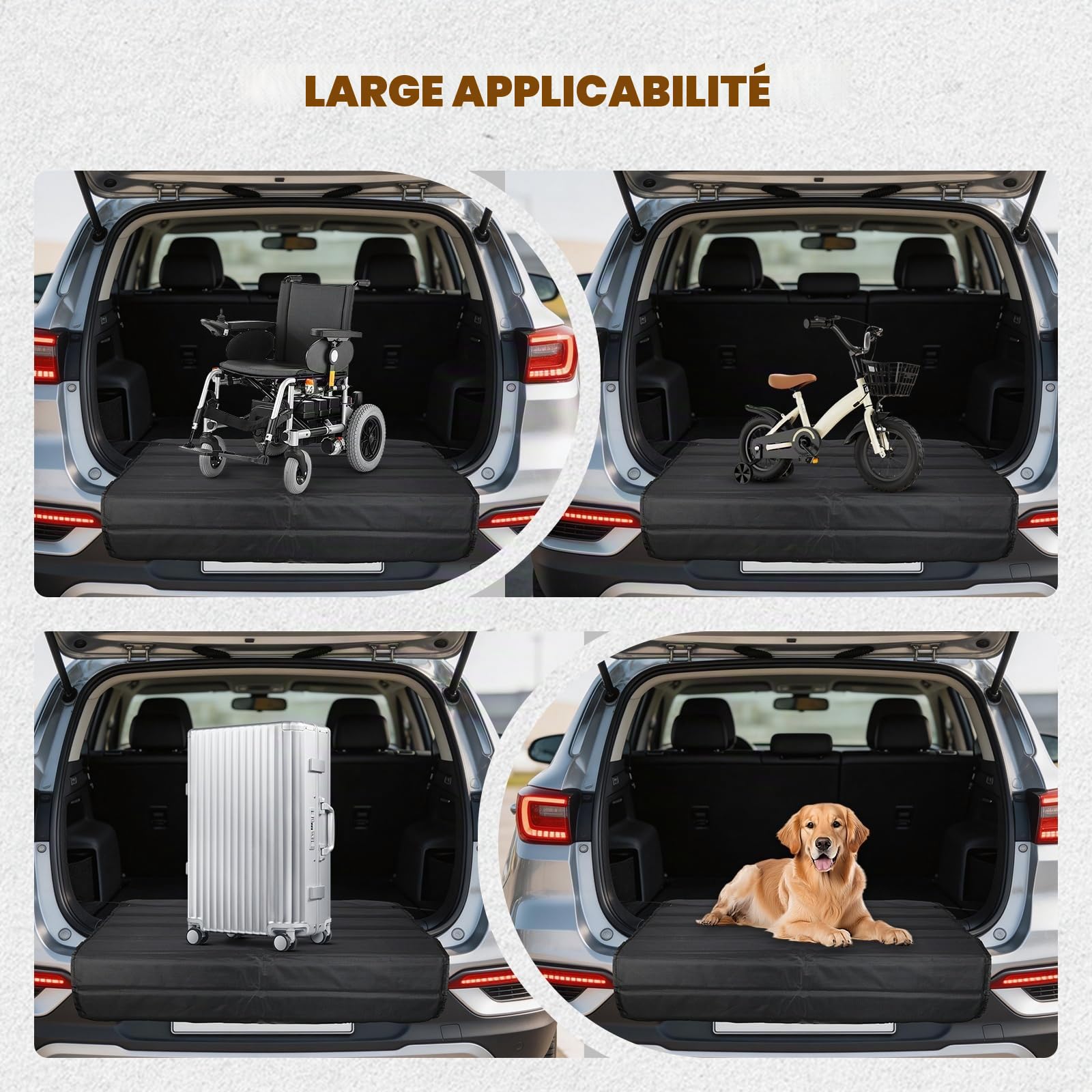 Protection Voiture Chien, Protection Coffre Voiture Chien, Tapis de Coffre Voiture, Renforcé, Résistant à l'usure et Imperméable, pour Protéger Pare-chocs de Votre Voiture Contre Rayures, 98 x 68 cm