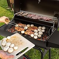 Vista 9 de Royal Gourmet CC1830 Parrilla de Carbón de Barril de 30 Pulgadas con Rejilla de Calentamiento, Parrilla de BBQ al Aire Libre con 627 Pulgadas