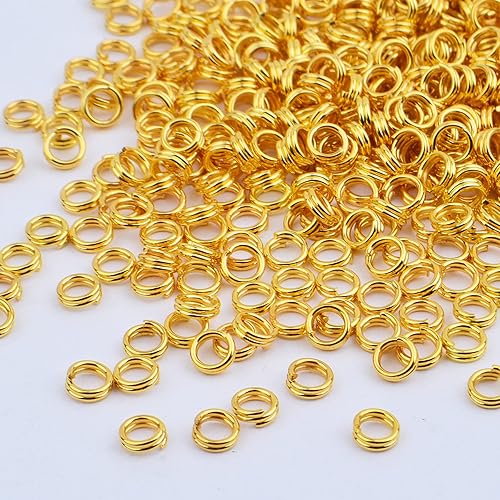 Vista 10 de Aylifu 200 anillos de metal divididos, anillos de salto de doble bucle chapados en níquel de 0.63 pulgadas, pequeños anillos de llavero de cristal