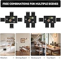 Vista 3 de Juego de mesa de comedor de 5 piezas, mesa de cocina de madera y sillas para espacios pequeños, rincón de desayuno, fácil montaje, negro