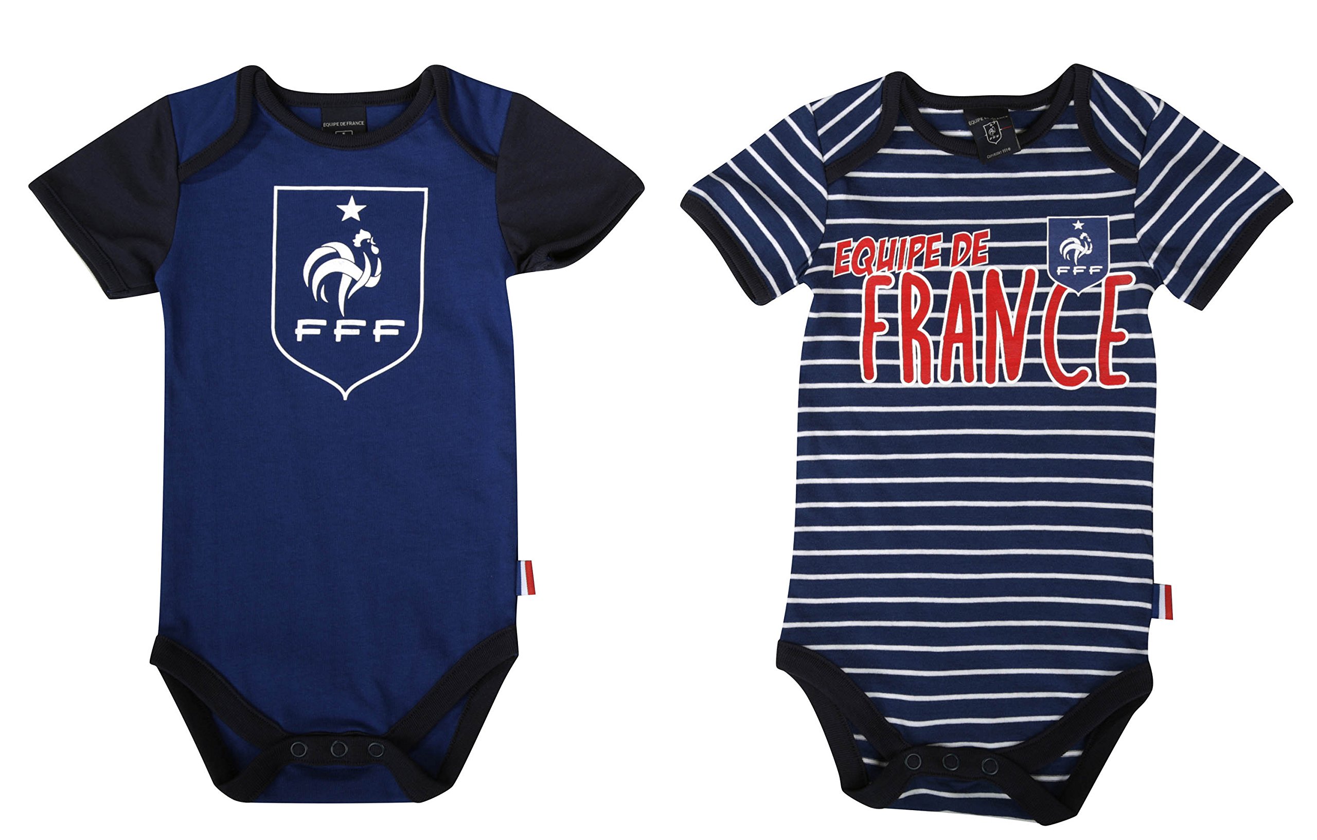 Equipe de FRANCE de football Body bébé x 2 FFF - Collection Officielle
