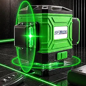Nivel a Laser 8 Linhas Verde Autonivelante 2x360 graus, Nivelador Profissional Cruzado com Controle, Bateria e Carregador Bivolt 110/220V. Ideal para Porcelanato, Gesso e Reformas