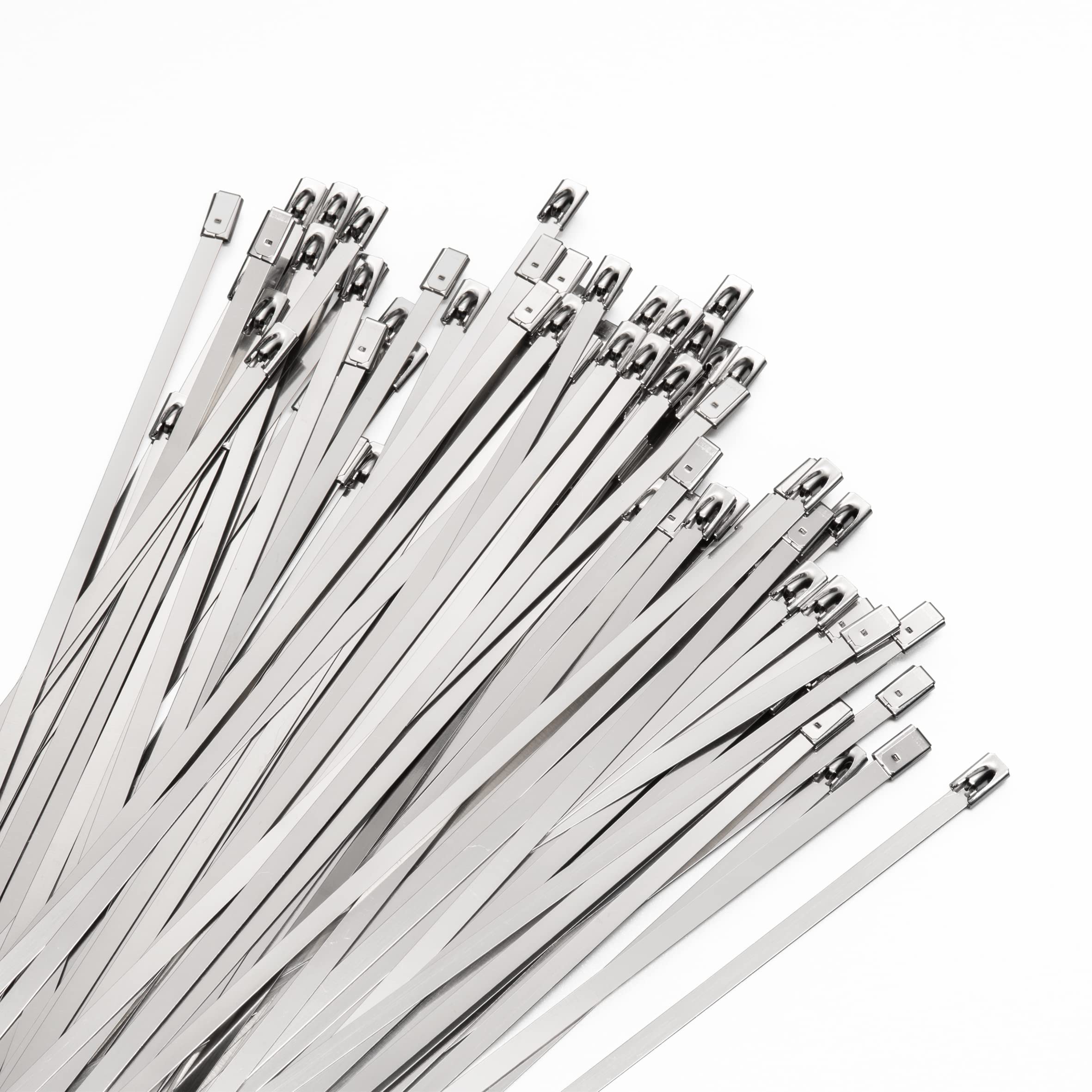 LANGIRLANGIR Metal Zip Ties Heavy Duty 12 Inches Multi-Purpose Locking 304 Stainless Steel Cable Ties 100PCS