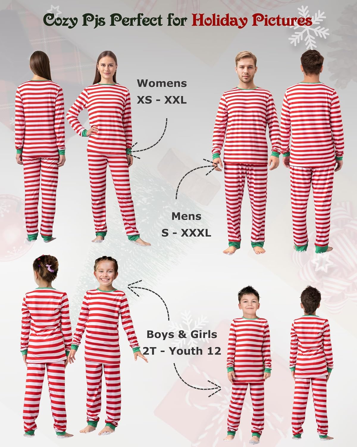 Family Pajamas Christmas Matching Sets Xmas Family Pjs Set Couple Holiday Jammies Women/Men Festival Sleepwear Adult - Image 3