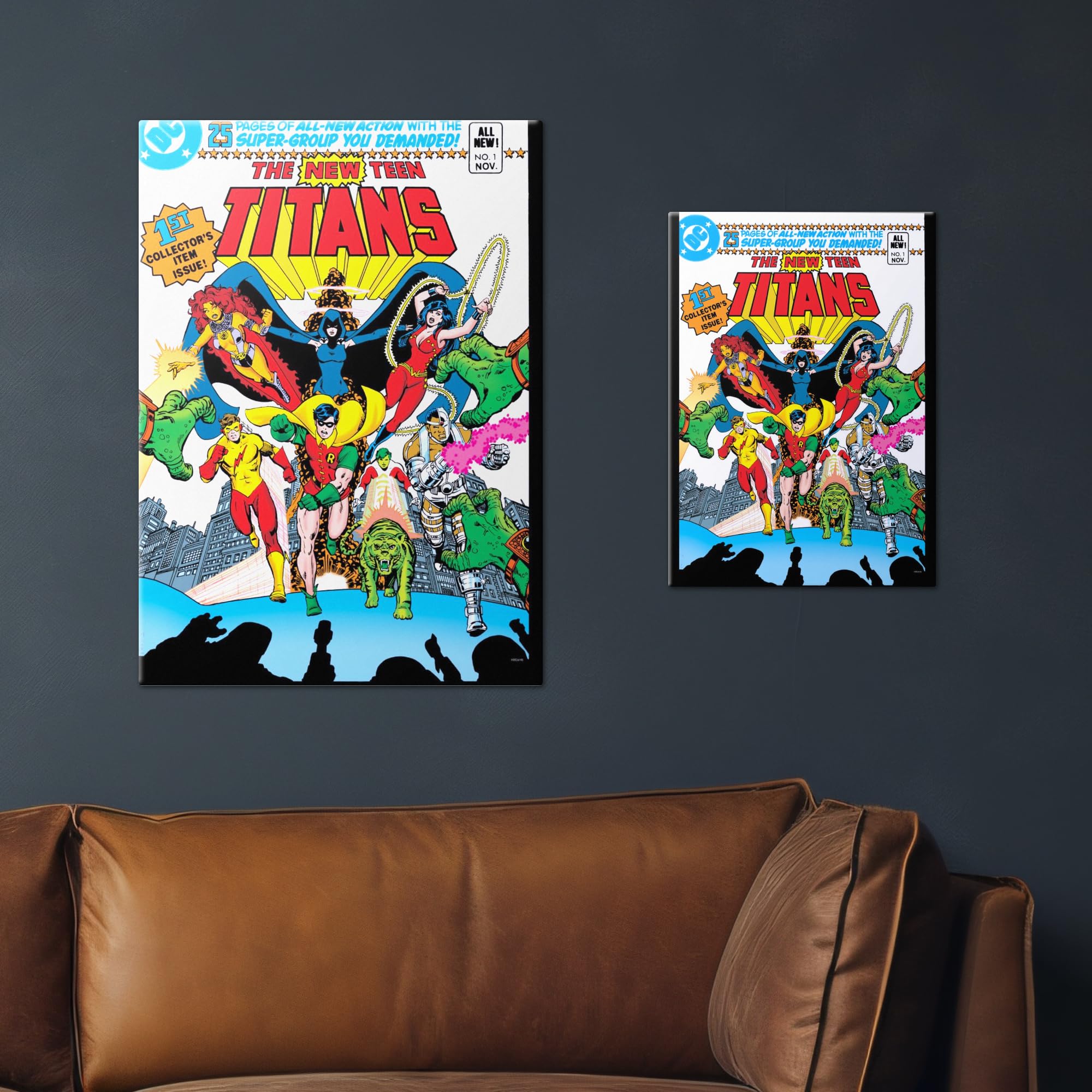Displate Metall poster DC Comics First issue cover color Größe M | Bild Plakate für Schlafzimmer Dekor, Geschenke. Magnetische Befestigung Wandposter, Wanddeko. Metall Wandkunst.