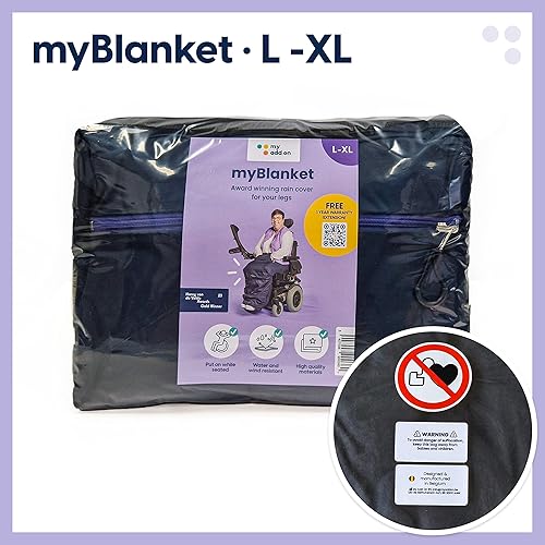 Miniatura 7 de MyBlanket Summer - Silla de ruedas ligera y compacta, acogedora con forro de algodón ligero, resistente al viento y al agua, permanece sentado,
