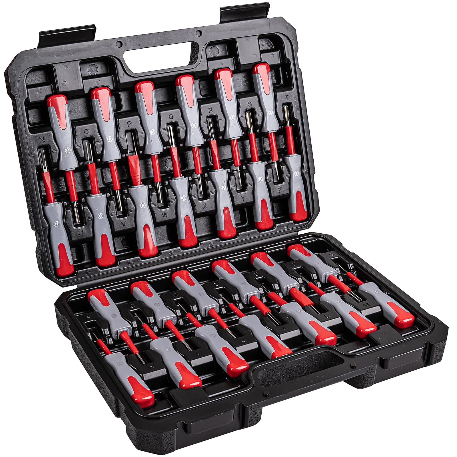 Gickbusus 26 PCS Terminal Removal Tool Kit, for Replace The Vehicle Harness Pin Connector Release Tool Kit, with Titanium Needles and Non-Slip Handles