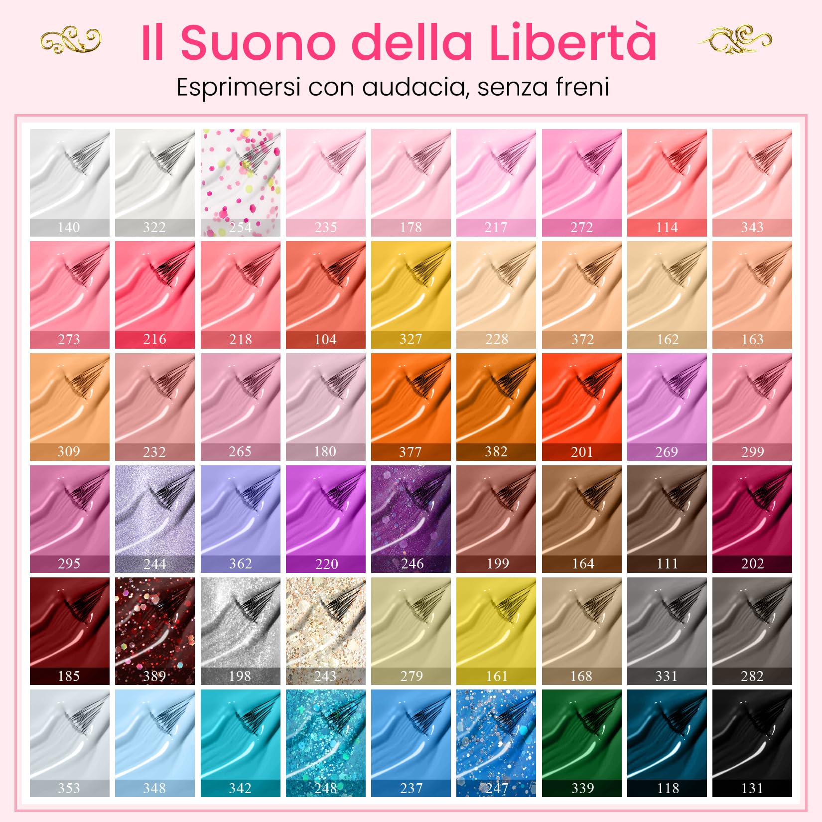 PHOENIXY Kit Unghie Gel Completo - 79Pz Kit Semipermanente Unghie con Lampada UV LED Unghie 54 Colori Smalto Semipermanente Unghie con 4 Top Coats Regalo per Donne