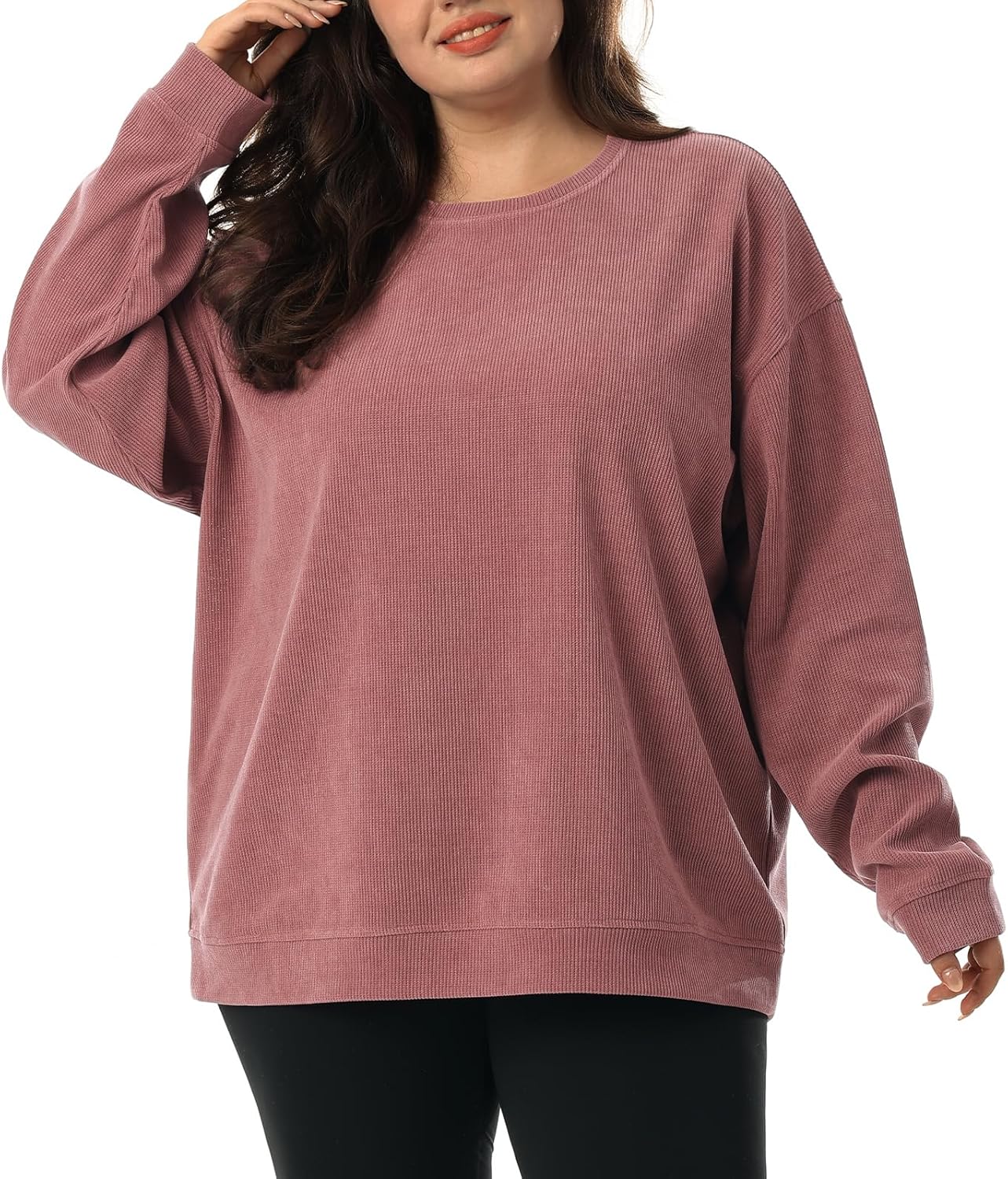 HOdo Women's Plus Size Sweatshirts Oversized Pullover Long Sleeve Tops Crew Neck Sweat Shirt Casual Loose Fitting 1X-5X