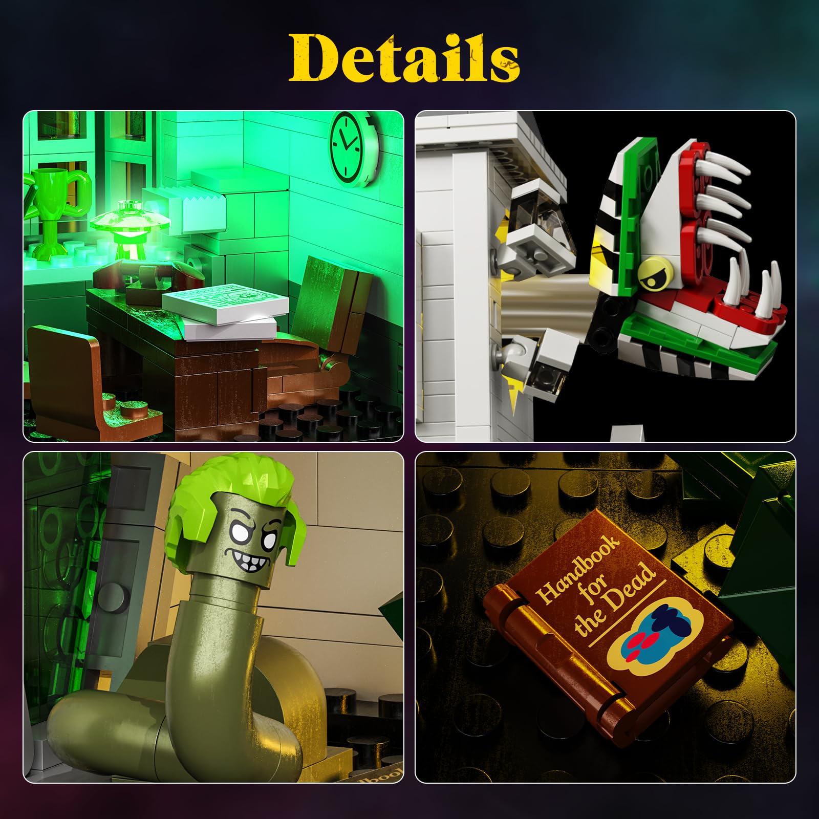 Beetle House - Juego de bloques de construcción de Halloween, Betelgeuse Sandworm, monstruo, película de terror, juguetes compatibles con Lego, decoración de cumpleaños, regalo coleccionable para