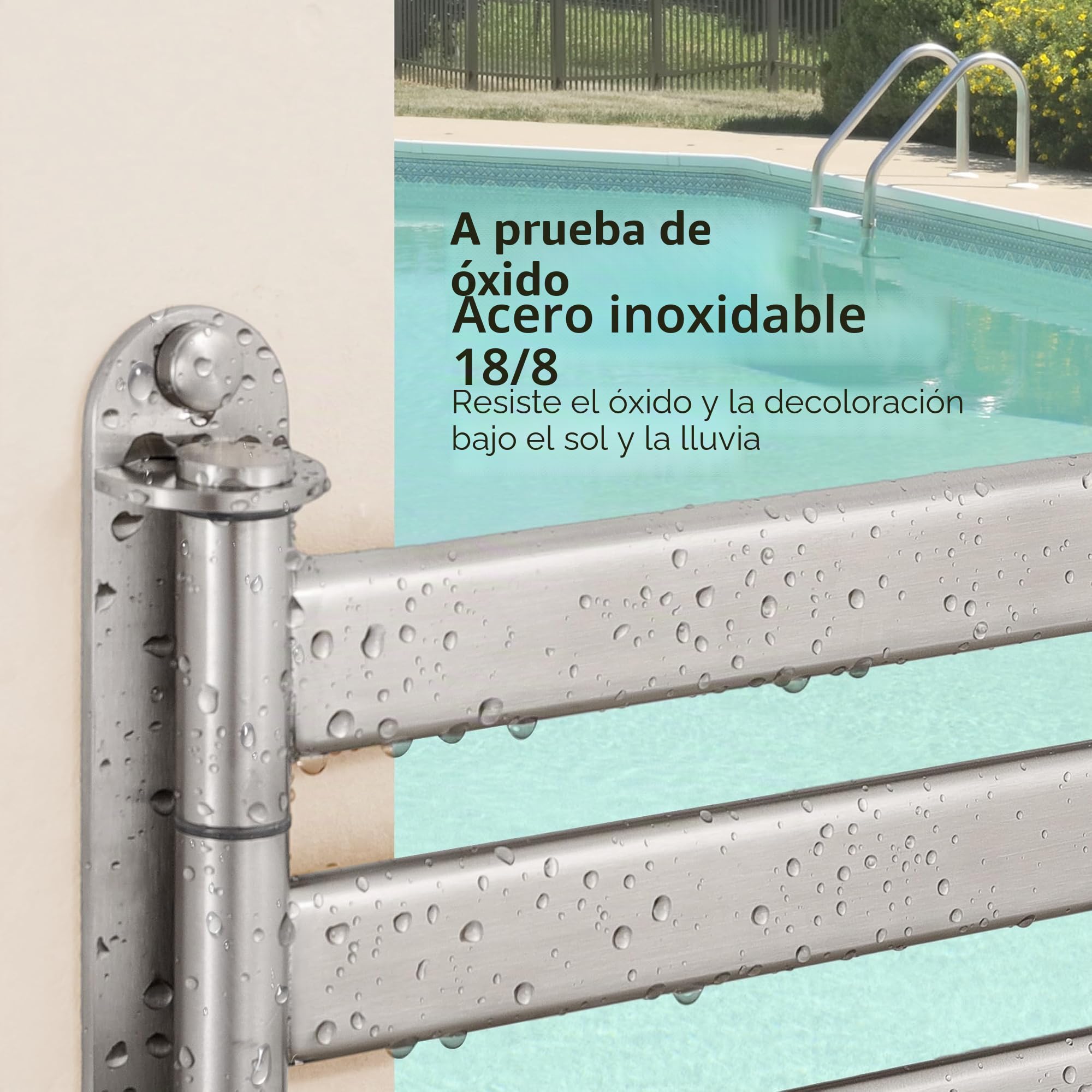 KES Toallero Baño Giratorio 180° Toalleros de Baño Pared con 4 Barras Acero Inoxidable SUS304 50cm Cepillado, A2104S4L50-2