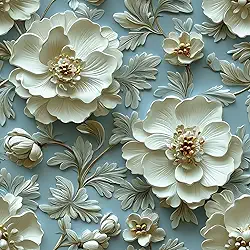YENHOME Papel de parede floral vintage com efeito 3D de 43 x 701 cm, papel de parede de contato floral para armários, papel de parede rococó em relevo, descascar e colar, decoração de parede vintage