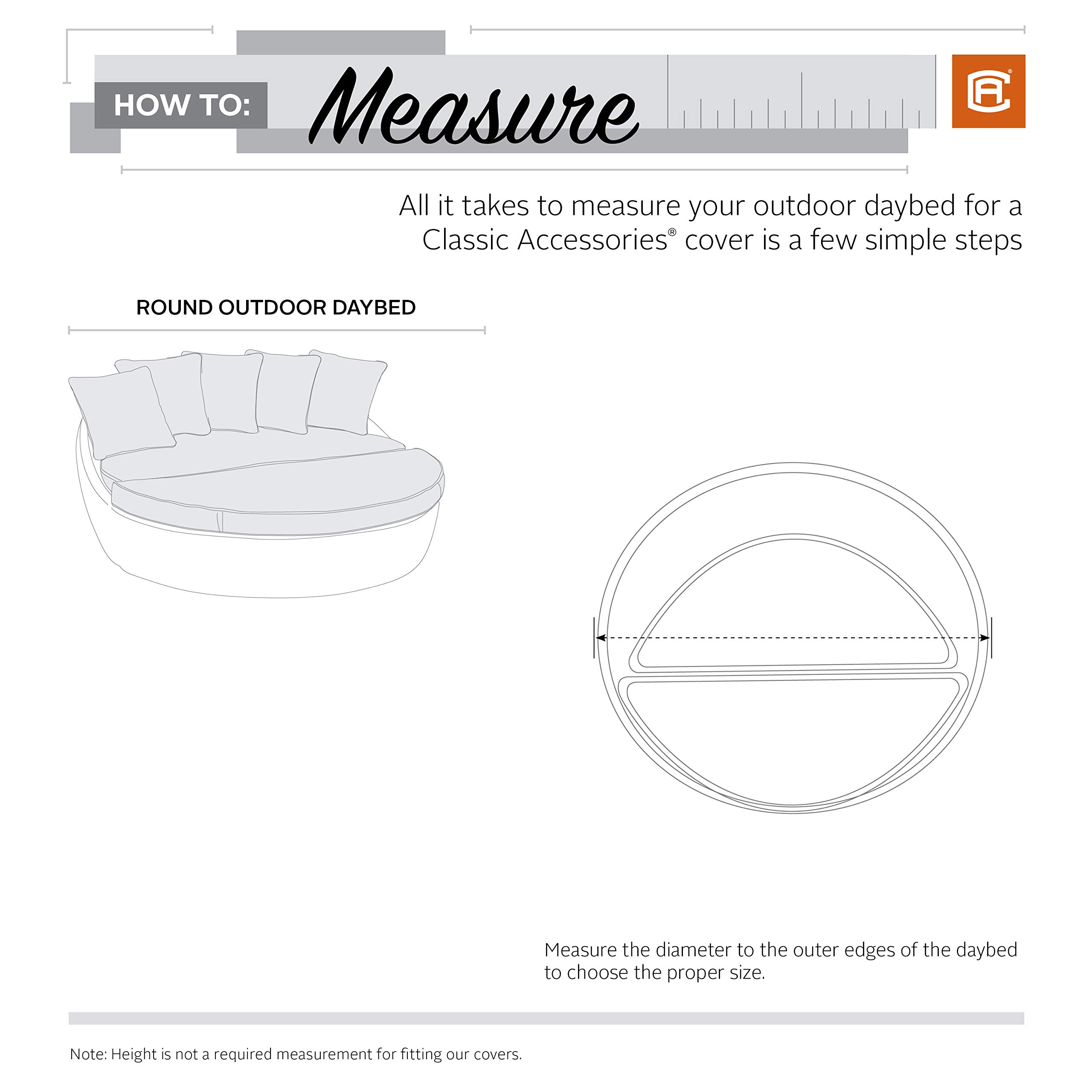 Classic Accessories Veranda Water-Resistant 90 Inch Round Patio Daybed Cover, Patio Furniture Covers - Image 4