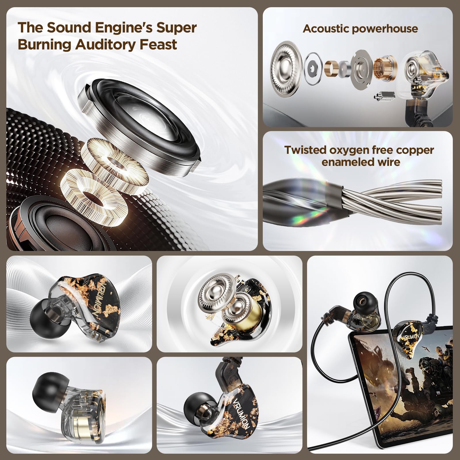 IEM, 1BA+1DD 2 driver in ear monitor, auricolari HiFi cablati, auricolari da gioco, ibridi IEMS con copertura superficiale in legno fatta a mano, cavo staccabile per musicisti, Pop Rock R & B