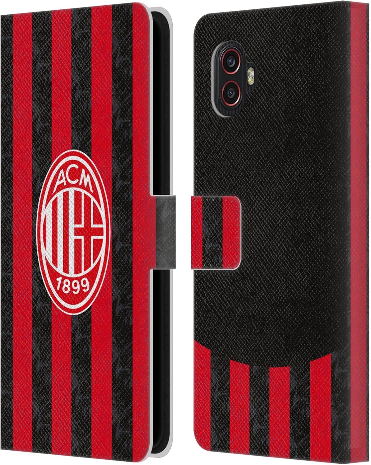 Head Case Designs Officially Licensed AC Milan Home 2025/26 Crest Kit Leather Wallet Case Compatible with Samsung Galaxy Xcover6 Pro/Pro2