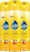 Pledge Enhancing Polish, Wood & Furniture Spray, Orange Scent, 9.7oz (Pack of 3)