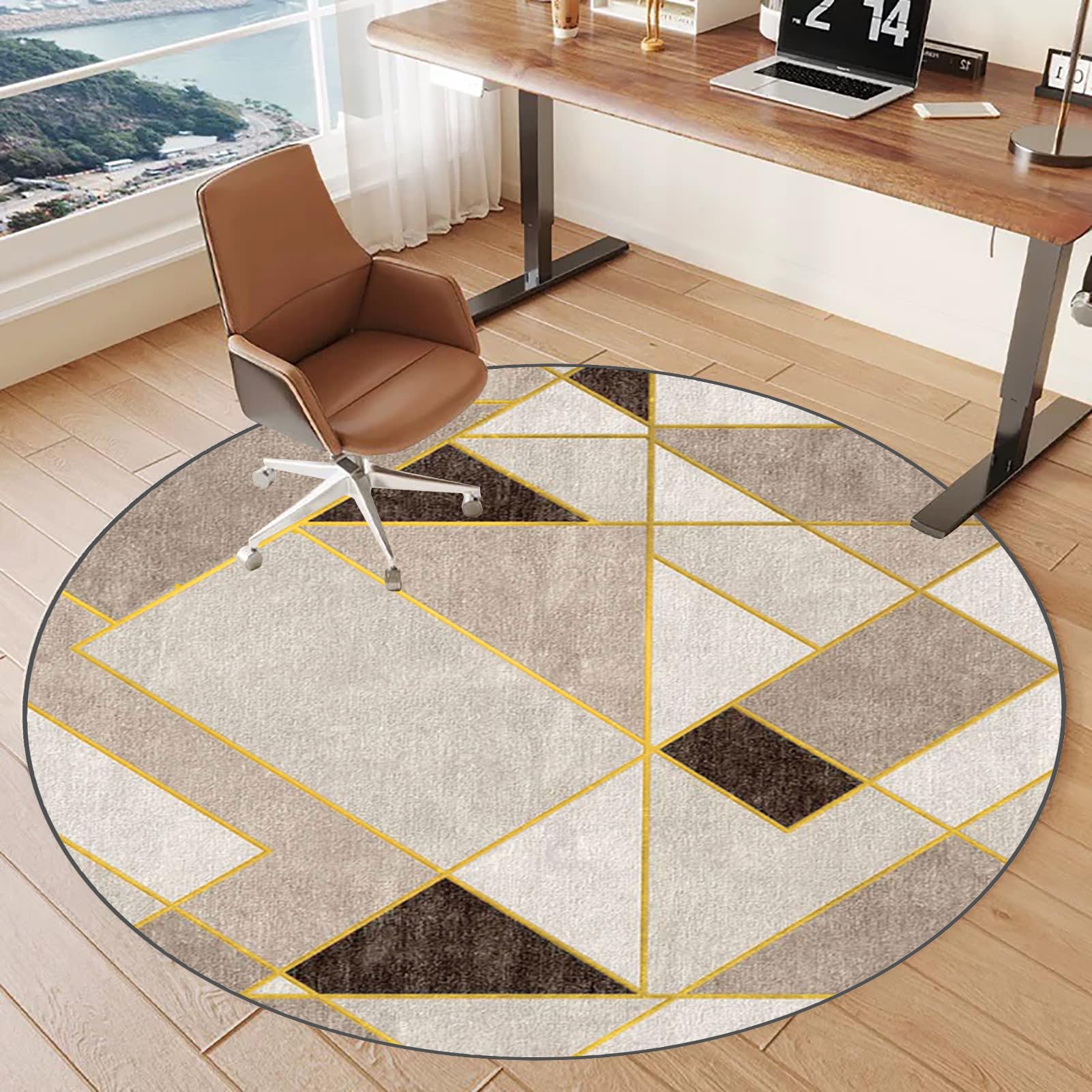 Office Chair Mat for Hardwood Floor, Gaming Chair Mat for carpet floors, Desk Chair Mat, Round Multi-Purpose Floor Protector for Rolling Chair Non Slip Carpet Protection Mat Anti-scratch 100 cm