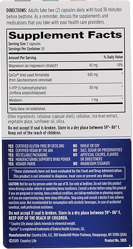 Miniatura 6 de Country Life Conexión intestinal del sueño, 60 CT