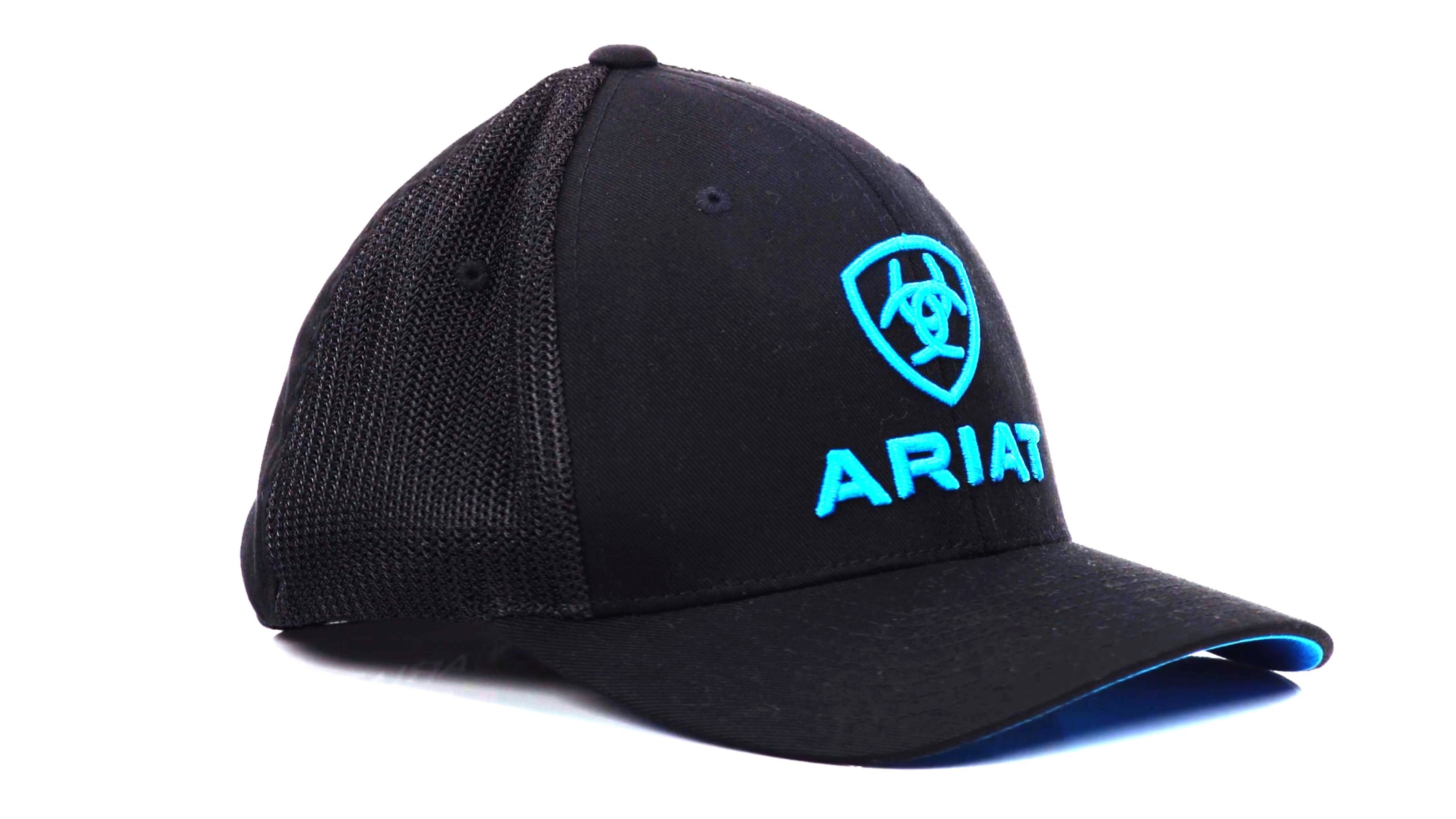 ARIAT Men's Black Blue Half Mesh Hat, Small/Medium at Amazon Men's