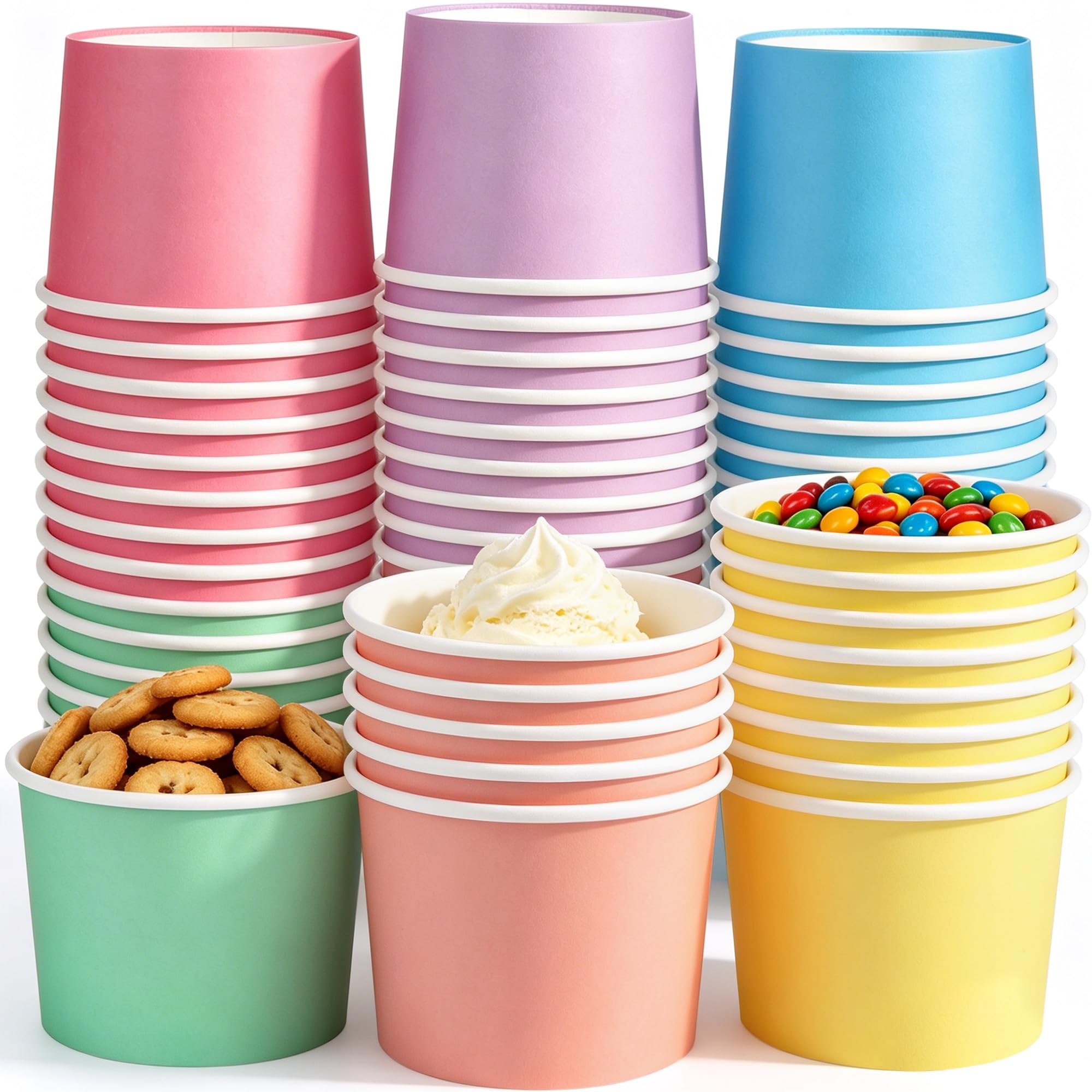Gobelets jetables en papier Aodaer de 226ml pour glaces et soupes chaudes x60