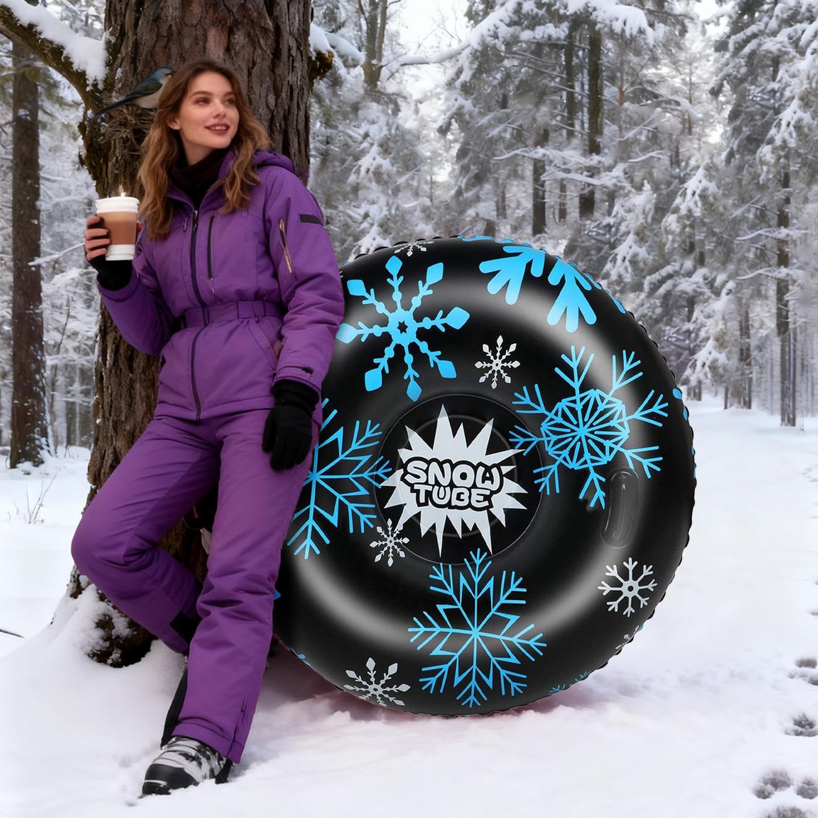 Tubi Da Neve Per Adulti Gonfiabili Per Slittino All'Aperto | Slittino Gonfiabile Invernale Per Famiglia Bambini Adulti Principianti Giardino Montagna Feste