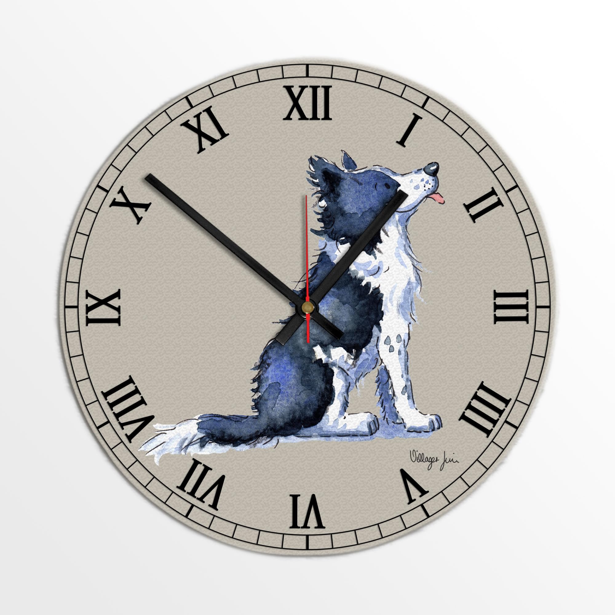 Image Industry Border Collie Clock - Glass Clock - Wall Clock - Dog Lovers - Dog Gift