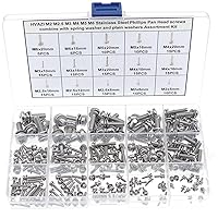 Vista 1 de M2 M2.5 M3 M4 M5 M6 Tornillos de cabeza Phillips de acero inoxidable combinados con arandelas de resorte y arandelas lisas