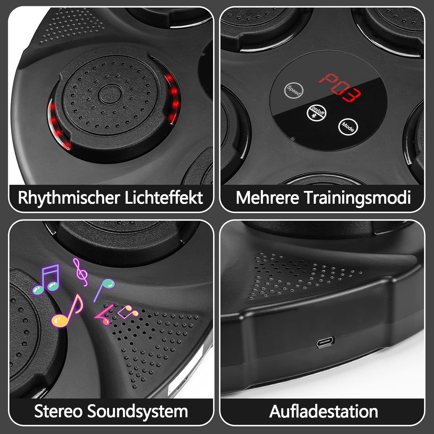 Bluetooth Music Boxing Machine con guantoni da boxe, esercizi di decompressione, boxe, attrezzature per l'allenamento per adulti e bambini