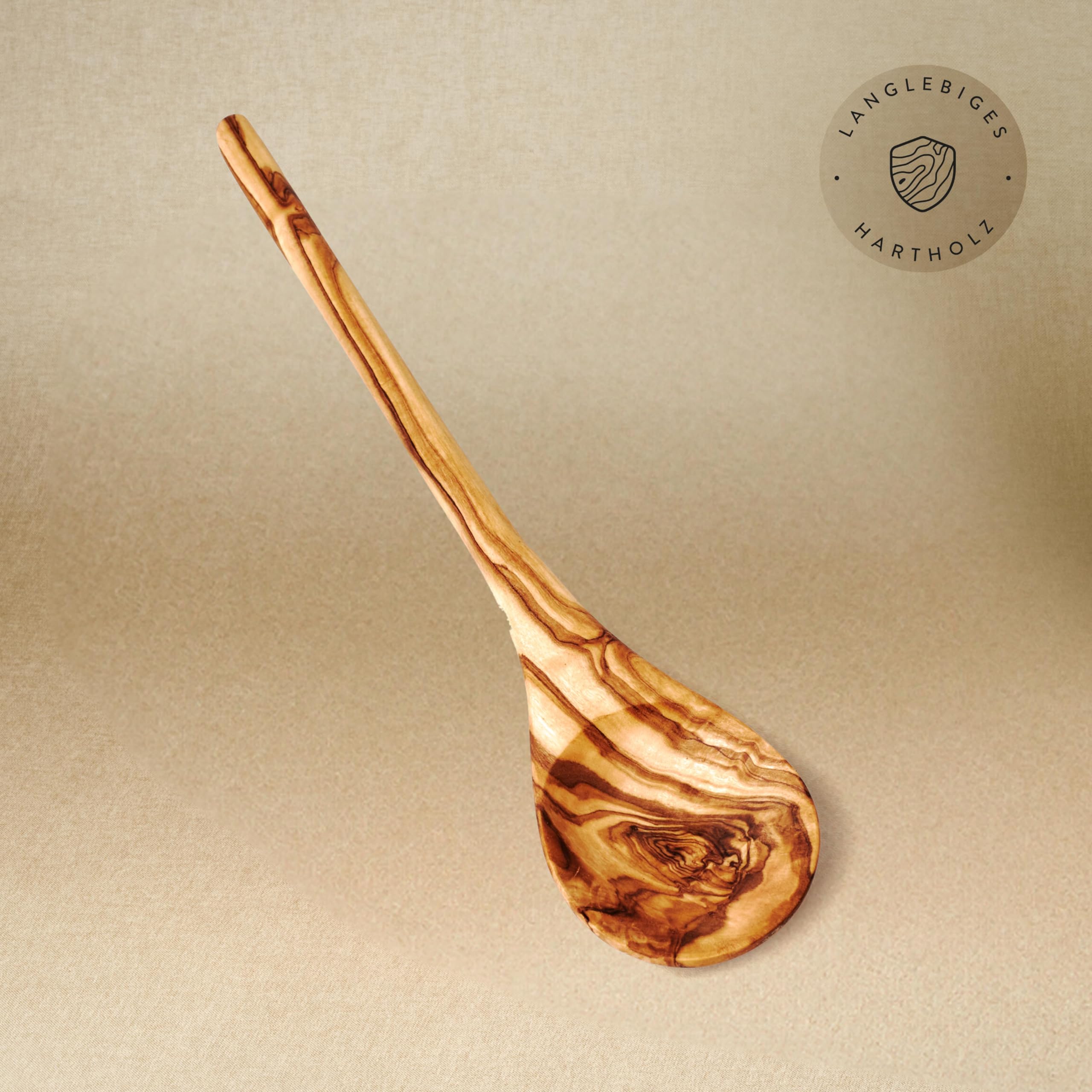 das Olivenholzbrett Olive Wood Cooking Spoon, 2 Pieces Set, Handmade, Brown - Image 3