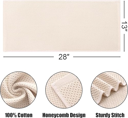 Miniatura 2 de Kitinjoy - Paños de cocina de 100% algodón, tela de tejido gofrado, paño de limpieza ultrasuave, absorbente y de secado rápido.