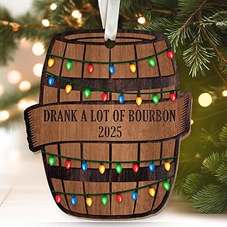 Bourbon Ornament - Bourbon Ornaments for Christmas Tree, Whiskey Ornaments - Funny Gifts for Men, Dad, Husband, Lover - Wood Ornament 2025