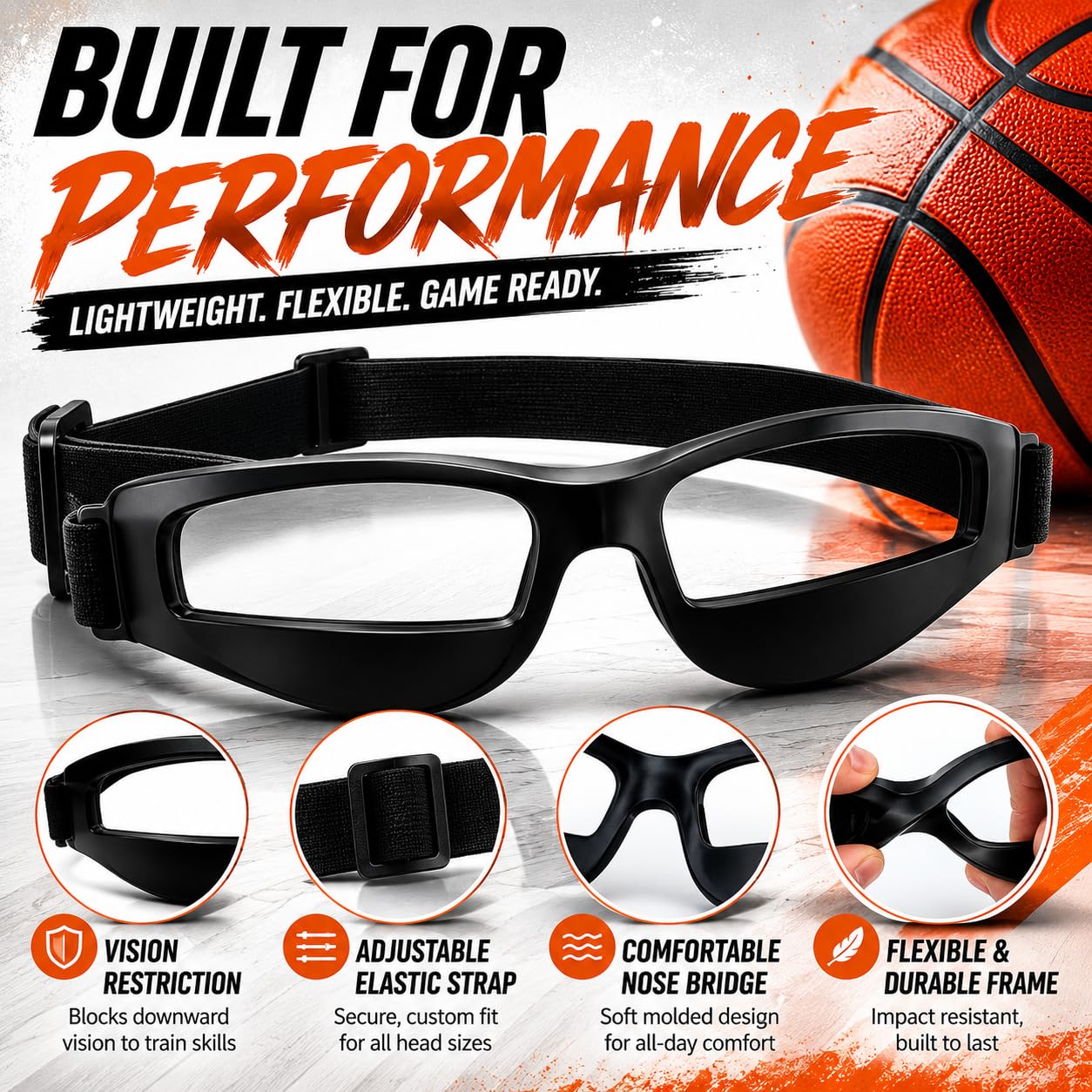 Liberty Imports Paquete de 12 gafas de baloncesto para regatear, sin mirar, especificaciones de goteo, equipo de entrenamiento de equipo, equipo deportivo