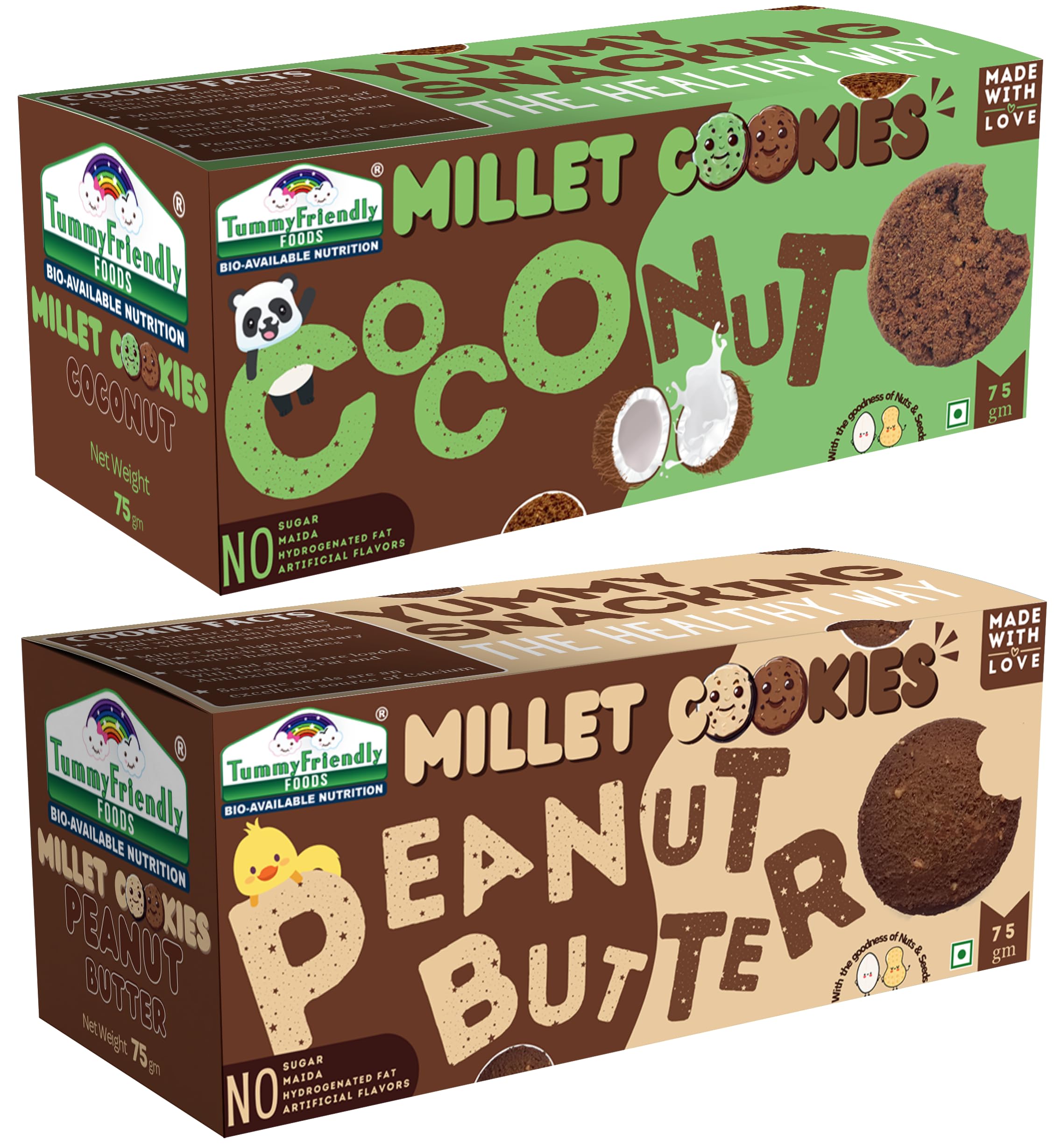TummyFriendly Foods Millet Cookies - Chocolate Cookies, Peanut Butter Cookies. Healthy Millet Biscuits for babies, kids, adults - Pack of 2-75 grams Each (B0CSXLZKMH) Amazon Price History, Amazon Price Tracker