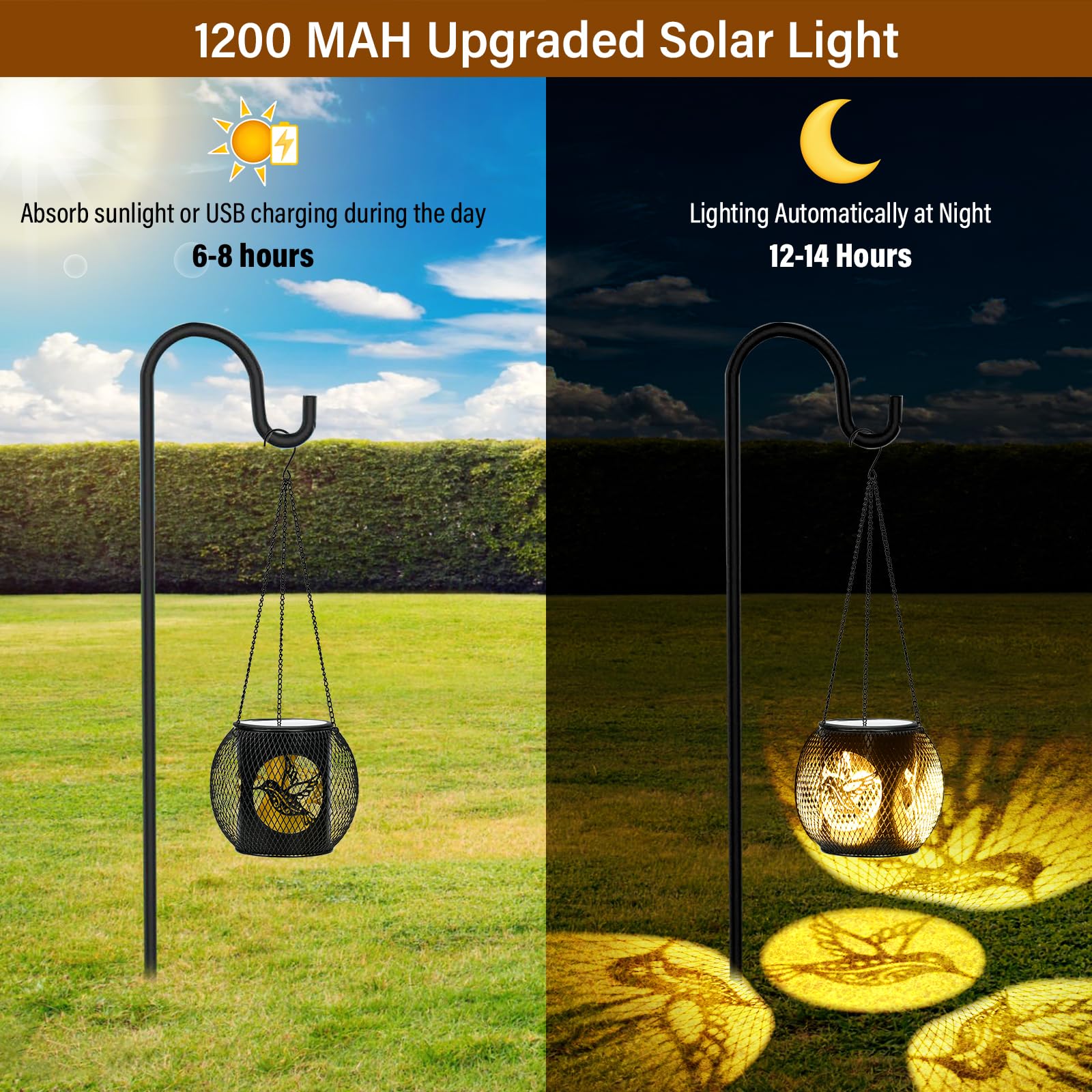 Lanterna Solare Da Esterno - 2 Pezzi Con Ricarica USB | Impermeabile IP65 Per Giardino - Foto 9